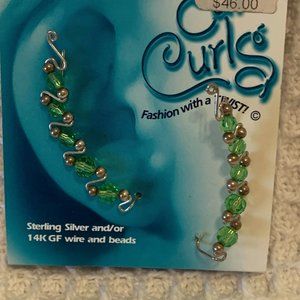 Ear Curls! Handmade Sterling Silver and Crystals Earrings